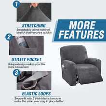 Load image into Gallery viewer, Velvet Recliner Chair Cover Protector Elastic All-inclusive Massage Sofa Couch Cover Wingback Armchair Sofa