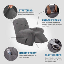 Load image into Gallery viewer, Velvet Recliner Chair Cover Protector Elastic All-inclusive Massage Sofa Couch Cover Wingback Armchair Sofa