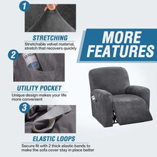 Load image into Gallery viewer, Velvet Recliner Chair Cover Protector Elastic All-inclusive Massage Sofa Couch Cover for Living Room Wingback Armchair Sofa