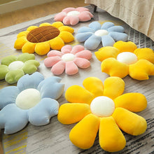 Load image into Gallery viewer, Stuffed Six Petal Flower Cushion Girly Room Decor Sunflower Pillow Bay Window Pink Flower Setting for Kids Bedroom Seat Pillow