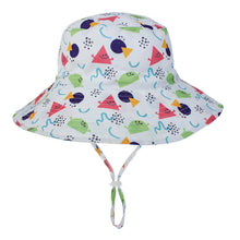 Load image into Gallery viewer, Summer Outdoor UV Protection Bucket Hat for Baby Kids Wide Brim Beach Sun Hat Adjustable Chin Strap Cap for 0-8 Years Girl Boy