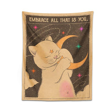 Load image into Gallery viewer, Sun moon Tarot Cat Tapestry Wall Hanging Witchcraft you are a child of the universe Bohemia Home Decor Hippie Bedroom Decor