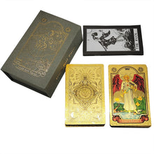 Load image into Gallery viewer, Super Excellent Skeleton Pattern Deluxe Gold Foil Tarot Waterproof PVC Cards Deck Mystery Board Game For Halloween Gift