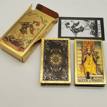 Load image into Gallery viewer, Super Excellent Skeleton Pattern Deluxe Gold Foil Tarot Waterproof PVC Cards Deck Mystery Board Game For Halloween Gift