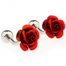 Load image into Gallery viewer, French Cufflinks Cuff Cufflink Men's Wedding Cufflinks Rose Red