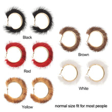 Load image into Gallery viewer, 1 Pair Winter Autumn Round Hairy Earring Temperament Exaggerated Big Circle Earrings Warm Fur Hoop Plush Jewelry Gift