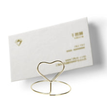 Load image into Gallery viewer, 10pcs Heart Shape Place Memo Card Holder Wire Table Number Holders with Base for Christmas Wedding Banquet Party Decorations