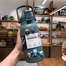 Load image into Gallery viewer, Termos Themo Water Bottle Tumbler Cup Thermal Drinks Stainless Steel Cold and Hot Large Capacity With Straw Children's Thermos