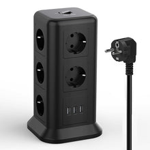 Load image into Gallery viewer, Plug Outlet Power Strip Multi Plug USB Socket with Switch and 5/6.5 ft Extension Cord Tower