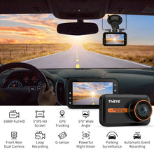 Load image into Gallery viewer, 1080P Dash Cam HD Car Video Recorder 3.0 Inch Support Rear Cam GPS Car Camera Car DVR 24H Parking Auto Recorder