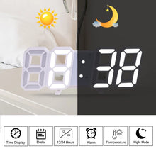 Load image into Gallery viewer, Wall Clock Home Living Room Decoration Large LED Digital Date Time Electronic Display Table Alarm Clock Wall Home Decor