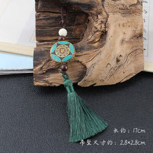 Load image into Gallery viewer, Tibetan Buddha Pendant Keychain Keyring Om Ohm Aum Buddhist Mantra Sign Yoga Charm Car Key Chain For Women Nepal Ethnic Jewelry