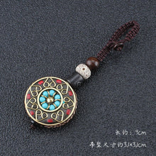 Load image into Gallery viewer, Tibetan Buddha Pendant Keychain Keyring Om Ohm Aum Buddhist Mantra Sign Yoga Charm Car Key Chain For Women Nepal Ethnic Jewelry