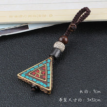 Load image into Gallery viewer, Tibetan Buddha Pendant Keychain Keyring Om Ohm Aum Buddhist Mantra Sign Yoga Charm Car Key Chain For Women Nepal Ethnic Jewelry