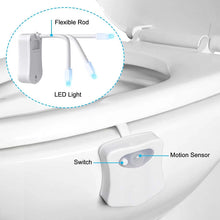 Load image into Gallery viewer, Toilet Night Light PIR Motion Sensor Toilet Lights LED Washroom Night Lamp Toilet Bowl Lighting For Bathroom Washroom