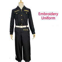 Load image into Gallery viewer, Tokyo Revengers Cosplay Black Shirt Pants Embroidery Uniform Wig Anime Cosplay Costume Halloween Party Outfit For Women Men