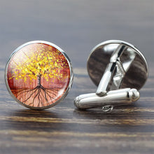 Load image into Gallery viewer, Tree of Life Cufflinks for Men Best Man Cufflinks Set Cufflinks Wedding Life Tree Suit Shirt Cuff Links Men Accessories