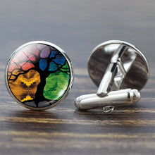Load image into Gallery viewer, Tree of Life Cufflinks for Men Best Man Cufflinks Set Cufflinks Wedding Life Tree Suit Shirt Cuff Links Men Accessories