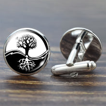 Load image into Gallery viewer, Tree of Life Cufflinks for Men Best Man Cufflinks Set Cufflinks Wedding Life Tree Suit Shirt Cuff Links Men Accessories