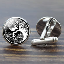 Load image into Gallery viewer, Tree of Life Cufflinks for Men Best Man Cufflinks Set Cufflinks Wedding Life Tree Suit Shirt Cuff Links Men Accessories
