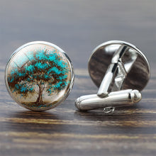Load image into Gallery viewer, Tree of Life Cufflinks for Men Best Man Cufflinks Set Cufflinks Wedding Life Tree Suit Shirt Cuff Links Men Accessories