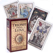 Load image into Gallery viewer, Trionfi della Luna Tarot 78-Card Deck with PDF Guidebook Fortune Telling Card Game Travel version