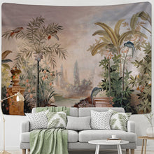 Load image into Gallery viewer, Tropical Banana Leaf Tapestry Wall Hanging Retro Forest Boho Aesthetic Room Hippie Decor Background Fabric