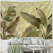 Load image into Gallery viewer, Tropical Banana Leaf Tapestry Wall Hanging Retro Forest Boho Aesthetic Room Hippie Decor Background Fabric