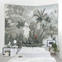Load image into Gallery viewer, Tropical plants jungle animals tapestry retro landscape wall hanging mandala psychedelic wall covering yoga bohemian decoration