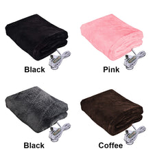 Load image into Gallery viewer, USB Heating Travel Machine Washable For Sofa Bed 3 Levels Portable Electric Blanket Winter Warm Soft Plush Car Shawl Camping