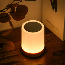 Load image into Gallery viewer, USB Rechargeable Touching Control Bedside Light Dimmable Table Lamp Warm White & RGB Night Light