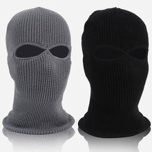 Load image into Gallery viewer, Unisex 2-Hole Knitted Ski Mask Balaclava Hat Winter Solid Color Full Face Cover Neck Gaiter Outdoor Windproof Beanie Cap