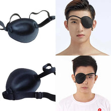 Load image into Gallery viewer, Unisex Black Single Eye Patch Washable Adjustable Concave Eye Patch Medical Patch Pirate Cosplay Costume