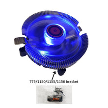 Load image into Gallery viewer, Cooling Fan Desktop Computer PC cooler blue LED Aluminum Heatsink CPU Fan for LGA