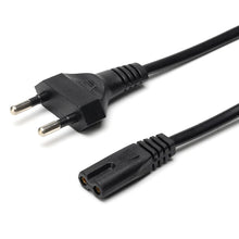 Load image into Gallery viewer, Universal Lighting Power Cord 2pin C7 C8 to EU charging Extension power cord for Table Lamp Flashlight 0.6M 1.5M black