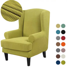 Load image into Gallery viewer, Waterproof Sloping Arm Back Chair Cover Elastic Armchair Wingback Wing Sofa Back Chair Cover Stretch Protector
