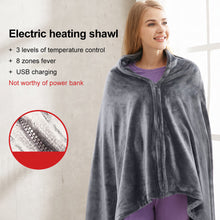 Load image into Gallery viewer, Usb Heated Warm Shawl Electric Heating Plush Throw Blanket Heated Cape Heating Lap Blanket Coral Flannel Heated Blanket
