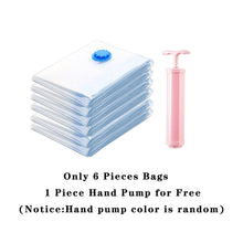 Load image into Gallery viewer, Vacuum Storage Bags For Clothes Pillows Bedding More Space Saver ZiplockBag Compression With Travel Hand Pump Triple Seal Zipper