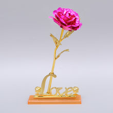 Load image into Gallery viewer, Valentine's Day Creative Gift 24K Foil Plated Rose Gold Rose Lasts Forever Love Wedding Decor Lover Lighting Roses Creative Gift