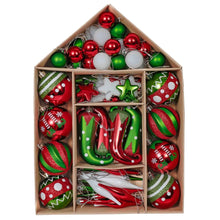 Load image into Gallery viewer, Valery Madelyn 70Pcs Christma Balls Christmas Tree Hanging Balls Pendant Ornament Red Green Christmas New Year Party Decoration