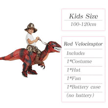 Load image into Gallery viewer, Velociraptor T REX Mascot Inflatable Costume For Kids Anime Halloween Costumes Dinosaur Birthday Gift For Party Cosplay Blow Up