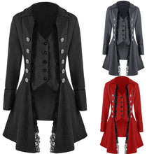 Load image into Gallery viewer, Victorian Women Steampunk Vintage Cosplay Costumes Elegant Party Lace Trench Jackets Slim Vests Coats Stage Gothic Retro Clothes