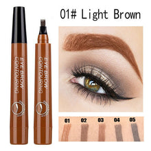 Load image into Gallery viewer, Four-Headed Eyebrow Pencil Waterproof Sweat-Proof Non-Fading Black Brown Liquid Eyebrow Pencil 4-Fork Eyebrow Pencil