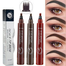 Load image into Gallery viewer, Four-Headed Eyebrow Pencil Waterproof Sweat-Proof Non-Fading Black Brown Liquid Eyebrow Pencil 4-Fork Eyebrow Pencil