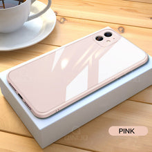 Load image into Gallery viewer, Square Tempered Glass Phone Case for iPhone 12 Mini 11 Pro Max SE 2 X XR XS Max 8 7 Plus 12 Pro Anti-knock Liquid Silicone Cover