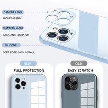 Load image into Gallery viewer, Square Tempered Glass Phone Case for iPhone 12 Mini 11 Pro Max SE 2 X XR XS Max 8 7 Plus 12 Pro Anti-knock Liquid Silicone Cover