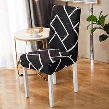Load image into Gallery viewer, Square lattice printed stretch chair cover for dining room office banquet chair protector elastic material armchair cover