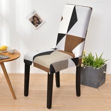 Load image into Gallery viewer, Square lattice printed stretch chair cover for dining room office banquet chair protector elastic material armchair cover
