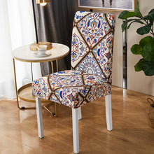 Load image into Gallery viewer, Square lattice printed stretch chair cover for dining room office banquet chair protector elastic material armchair cover