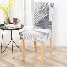 Load image into Gallery viewer, Square lattice printed stretch chair cover for dining room office banquet chair protector elastic material armchair cover